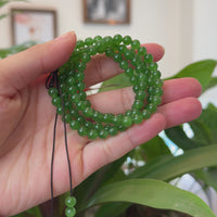 Baikalla High Genuine Green Nephrite Green Jade Round Beads Rosary ( 6mm ) 2 in 1