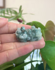Genuine Burmese Ice Blue-Green Jadeite Jade PiXiu Pendant Necklace ( Fengshui )