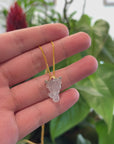 18k Yellow Gold Genuine Burmese Ice Jadeite Jade Puppy Dog Necklace