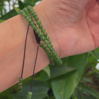 Baikalla Genuine Green Nephrite Green Jade Round Beads Rosary ( 4mm ) 2 in 1
