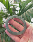 Baikalla Icy Oil Green Jadeite Jade Bangle Bracelet (53.3mm) 