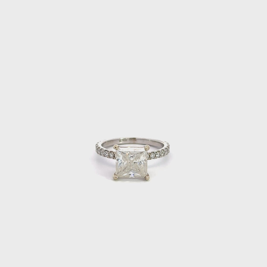 Baikalla™ 14k White Gold Diamond and Moissanite Wedding Engagement Ring