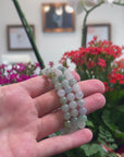 Baikalla Natural Icy Multi-Color Jadeite Jade Round Bead Bracelet (7.5mm)