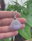 Baikalla Natural Burmese Jadeite Jade Happy Buddha Carving Pendant