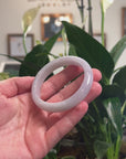 Baikalla Natural Light Lavender Jadeite Jade "Half Round" Bangle Bracelet (56.1mm) 