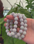 Genuine Jadeite Jade Round Lavender Beads Bracelet ( 11.5 mm)