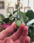 Baikalla Natural Apple-Green Jadeite Jade Oval Cabochon 18ky Gold Ring 