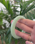 Baikalla Light Green-Apple Jadeite Jade Bangle Bracelet (54.7mm) 