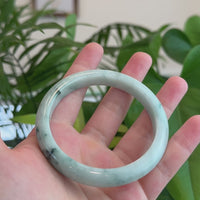 Natural Burmese Blue-green Jadeite Jade Bangle Bracelet (59.44mm)#T002