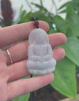 Genuine Burmese Blue Jadeite Jade Guanyin Necklace