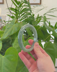Baikalla Natural Oil-Green Jadeite Jade Bangle Bracelet (63.5mm) 