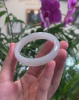 Baikalla Icy White-Green Jadeite Jade Oval Bangle (52.9mm) 