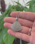Genuine Ice Jadeite Jade Buddha Pendant Necklace