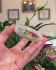 Baikalla Natural Icy Yellow-Green W/ Sajin (Golden Dust) Jadeite Jade "Traditional Round" Bangle Bracelet (55.1mm) 