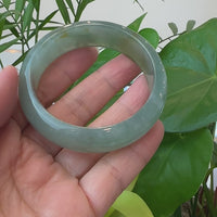 Burmese High-end Ice Blue-green Jade Jadeite Bangle Bracelet (59.30mm) ( Collectibles )T110