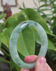 Burmese High-end Ice blue green Jadeite Jade Bangle Bracelet (60.4mm) T748