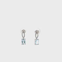 Baikalla™ Classic 14k White Gold Aquamarine Dangle Earrings