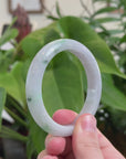 Baikalla™ "Classic Bangle" Genuine Jadeite Jade Green Flower Bangle Bracelet (55.3mm)