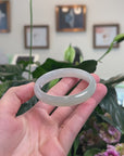 Baikalla Natural Icy Light Green Jadeite Jade Oval Bangle (54.8mm) 