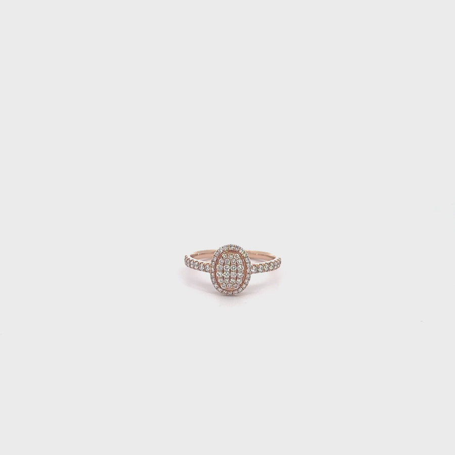 Baikalla 14k Rose Gold Oval Diamond Cluster Engagement Ring