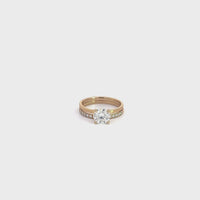 Baikalla 14k Yellow Gold Moissanite Diamond 2 in 1 Engagement Ring Set