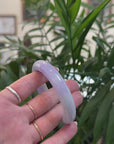 Baikalla "Half Round" Lavender Natural Jadeite Jade Bangle (55.1mm) 