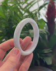 Baikalla "Half Round" Light Lavender Jadeite Jade Bangle Bracelet (62.7 mm) 