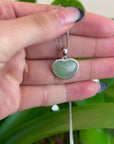 Baikalla 14K Gold Genuine Burmese Jadeite Jade Heart Pendant