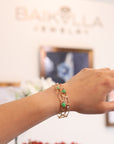 Baikalla Bubble Collection 18k Rose Gold Oval Bracelet Bangle with Jade & Diamonds