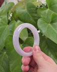 High-end Light Pink Lavender Jadeite Jade Bangle Bracelet (53.5 mm) 