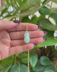 Natural Unique Jadeite Jade Lucky Bottle Necklace with 14k Yellow Gold Bail