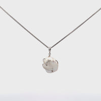 Baikalla 14k White Gold Freshwater Pearl Pendant Necklace With Diamonds
