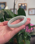Baikalla Natural Light Green Jadeite Jade "Half Round" Bangle Bracelet (58.4mm) 