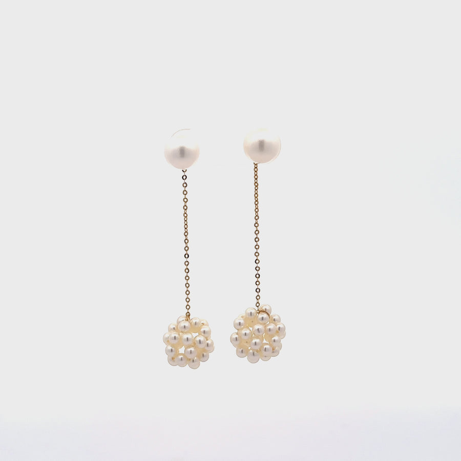 Baikalla 18k Gold Pearl Dangle 2 in 1 Earrings