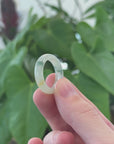 Natural Burmese Green Jadeite Jade Band Ring