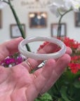 Baikalla Natural Light Icy Yellow Jadeite Jade "Petite Oval" Bangle (52.2mm) 
