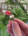 Baikalla 18k Rose Gold High Icy Natural Burmese Jadeite Jade Engagement Ring w/ Natural Diamonds Halo
