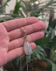 Baikalla 18K Rose Gold "Tear-Drop" Icy Blue Jadeite Jade Pendant W/ Diamonds & Imperial Jade