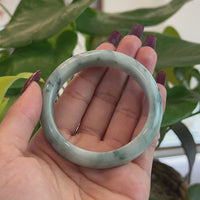 Baikalla Natural Burmese Blue-green Jadeite Jade Bangle Bracelet (54.77mm)#T145