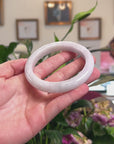 Baikalla Natural Faint Lavender & Green Jadeite Jade Bangle Bracelet (64.5mm) 