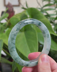 Baikalla High End Icy Natural Blue-Green Jadeite Jade Bangle Bracelet (58.3mm) 