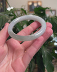 Baikalla Natural Icy Oil-Green Patch "Traditional Round" Jadeite Jade Bangle Bracelet (55.7mm) 