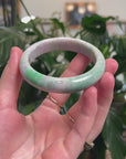Baikalla White-Lavender & Vibrant Green Jadeite Jade Bangle Bracelet (58.4mm) 