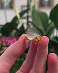Baikalla Natural Icy Jadeite Jade 18ky Gold Heart Ring W/ Natural Diamonds 