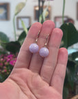 Baikalla Natural Lavender Jadeite Jade Dangle Earrings W/ 18kr Gold & Natural Diamonds