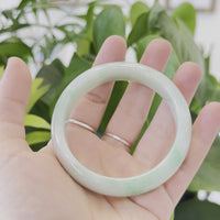 High-quality Lavender-Green Natural Burmese Jadeite Jade Bangle ( 57.64 mm )#405