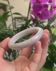 Baikalla Light Lavender Jadeite Jade "Half Round" Bangle Bracelet (59.3mm) 