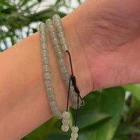 Natural Ice Jadeite Jade 108 Round Beads Buddha Rosary ( 5 mm ) | Necklace & 3 Bracelets 2 in 1