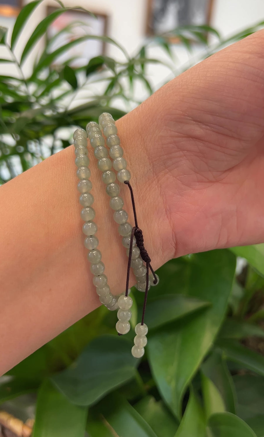 Natural Ice Jadeite Jade 108 Round Beads Buddha Rosary ( 5 mm ) | Necklace & 3 Bracelets 2 in 1