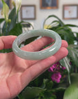 Baikalla Natural Green Jadeite Jade Bangle Bracelet (59.63mm) 